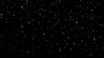 Winter snow background or overlay - falling snowflakes animation, seamless loop. Alpha channel.
 - Powered by Adobe