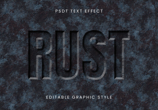 Black And Blue Corroded Metal Font Rust Industrial Text Effect