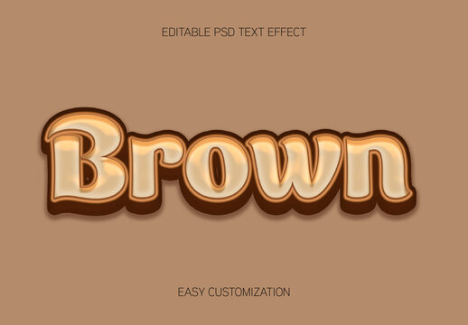 Brown Font Glossy Bubble Text Effect