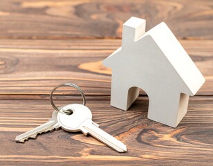 House keys on wooden table
