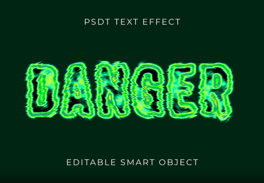 Green Toxic Font Danger Neon Glitch Text Effect