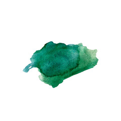 A green watercolor texture displays organic shapes with varying shades and fluid transitions. Ideal for backgrounds, prints, and creative designs in art projects.