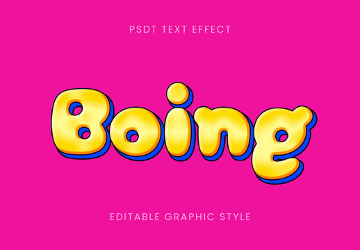 Yellow And Blue Cartoon Font Glossy Bubble Comic Text Effect