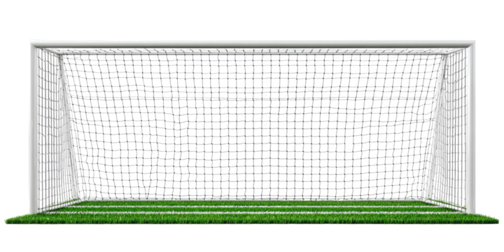 Soccer goal with net and grass