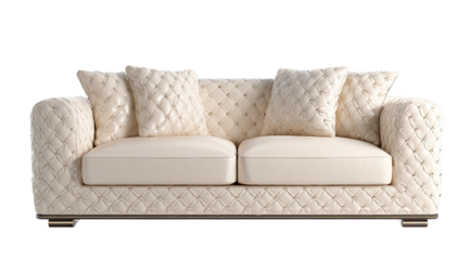 Cream tufted sofa,  luxury upholstery