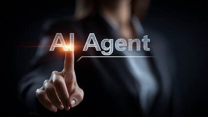  Business hand activating an AI Agent hologram, depicting intelligent digital assistance, automation, and the future of human computer interaction.
