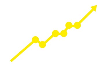 Upwards graph, business graph with arrow upwards, profit arrow, 
