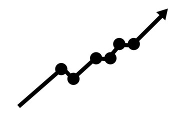 Upwards graph, business graph with arrow upwards, profit arrow, 