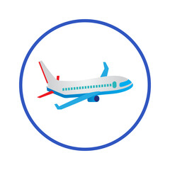 Airplane flying in a circle isolated on transparent background