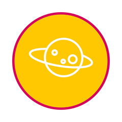 Cute planet with rings icon isolated on transparent background