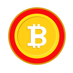 Obraz premium Bitcoin cryptocurrency coin symbol isolated on transparent background
