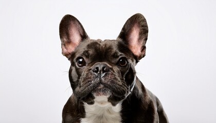 french bulldog with dark nouse on white background