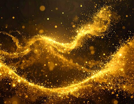 Gold particles flowing