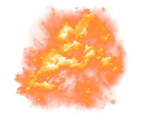 Vibrant Fiery Nebula Exploding With Bright Star Clusters and Cosmic Dust Particles Isolated on a transparent background