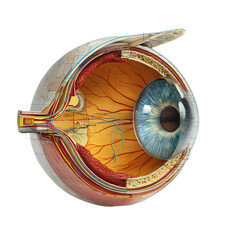 realistic anatomical eye model showing internal structure
