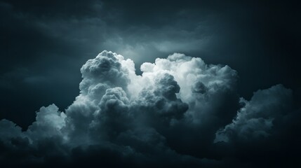 Fototapeta premium large dark clouds, stormy sky, blue tones generative ai