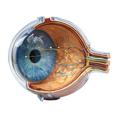 detailed human eye anatomy model cross-section
