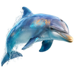 realistic dolphin swimming in crystal clear water
