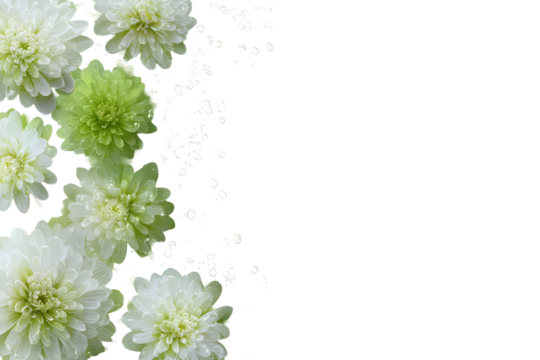 Beautiful natural background for designers with space for text. Flowers, water, freshness, waves, abstract image.