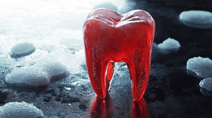 Health concern of a tooth affected by cavities from excessive sugary drinks consumption over time