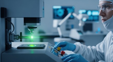 Operator programs laser welding equipment to integrate implantable biosensor hermetic seals under stringent quality control protocols.