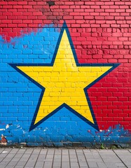 Graffiti star on brick wall (2)