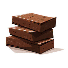 flat-style illustration of stacked chocolate brownies

