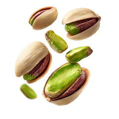 realistic 3d render of pistachios in motion for healthy snack concept
