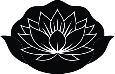 Lotus Pad With Flower Silhouette