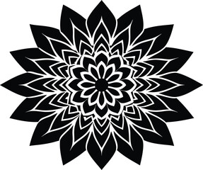 Mandala Flower Pattern Silhouette