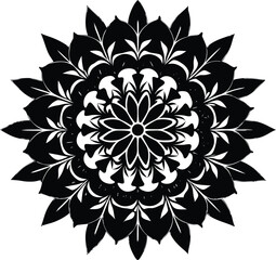 Nature Mandala Flower Silhouette