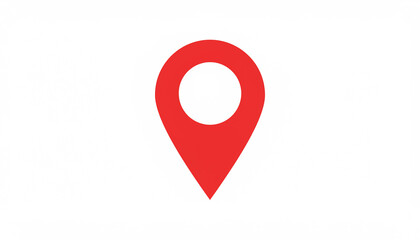 Red Location Pin Icon on White