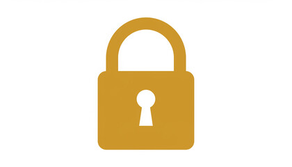 Gold Padlock with Keyhole Icon