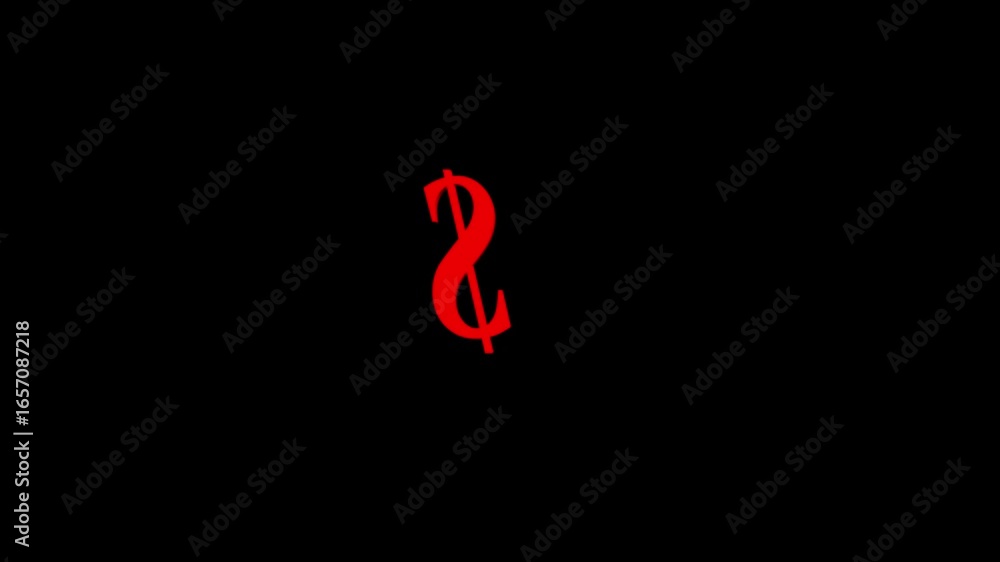 Aufkleber abstract 3d red color dollar icon animation. 3d dollar sign animation. dollar icon animation busines