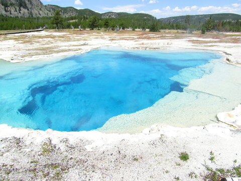 Sapphire Pool in Yellowstone National Park in Montana