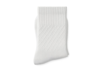Fototapeta premium White ribbed sock isolated on transparent background, ready for your design