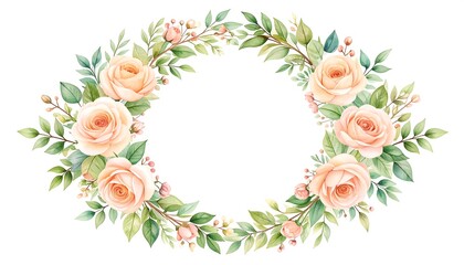 Pastel floral wreath border