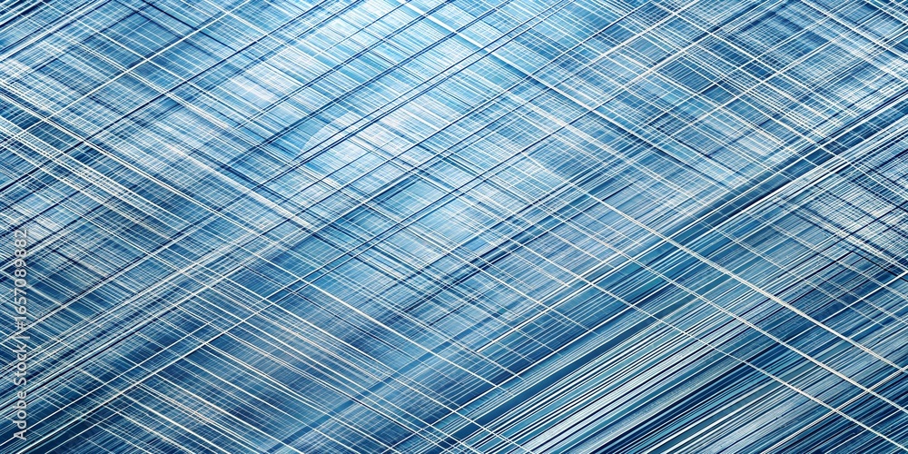 Poster abstract blue background with a detailed geometric pattern of intersecting lines and textures, offer