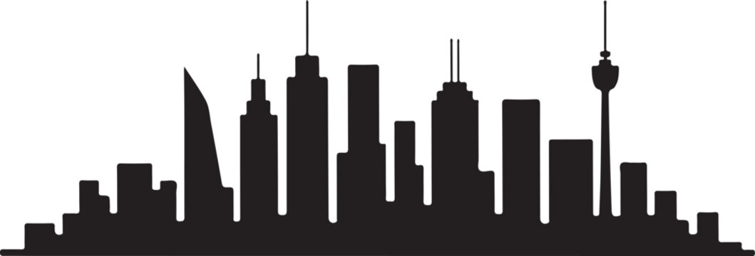 recommend clip art: Minimalist City Skyline Silhouette Vector  Trusted Urban Skyscraper Illustration for Architecture, Branding, Presentation, and Modern Design