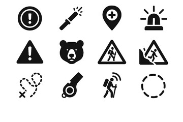 Perimeter alert vector ar danger line fall icon closure hiking zone whistle