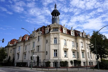 Historic building in historicism, or Gründerzeit, architectural style with a tower and an ornate...
