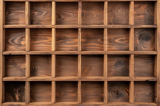 Empty wooden shelf grid high resolution picture