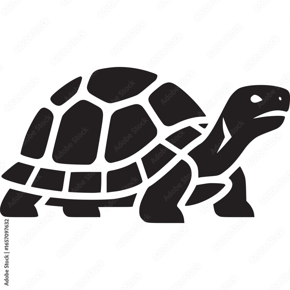 Poster turtle vector illustration isolated on white background, a simple and minimal design of a reptile wi