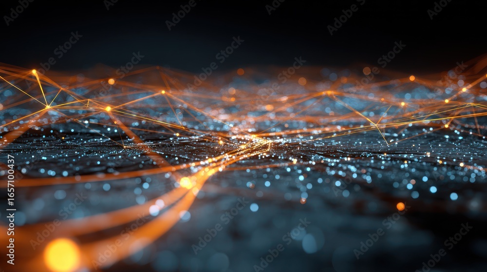 Poster abstract network visualization: illuminated nodes and connections