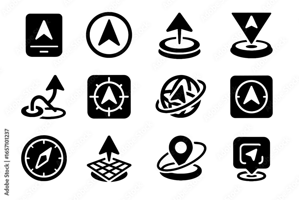 Aufkleber icons futuristic icon pathfinder holographic vector orientation augmented layered grid map rotating