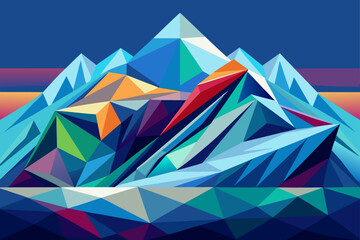 Geometric Mountain Landscape Abstract Polygonal Art