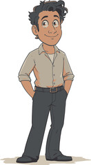 cartoon casual man