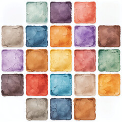 Bright watercolor palette with vivid colorful splashes, perfect for creative projects, designers, posters, and modern artistic illustrations