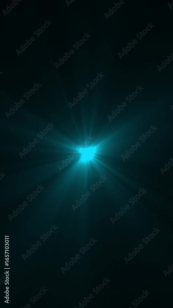 Poster abstract loop center flickering glow white star optical shine light lens flares animation on black b