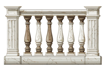 Elegant Marble Railing Illustration for Architecture and Design